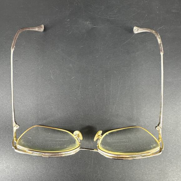 Vintage Half Rim Oversized Gold Tone Metal Frames Glasses Frames Only - Picture 4 of 16
